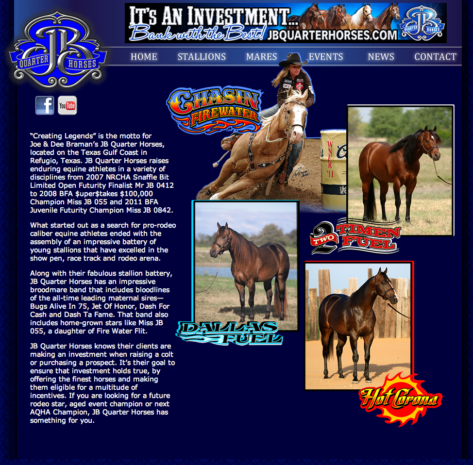 JB Quarter Horses Re-design